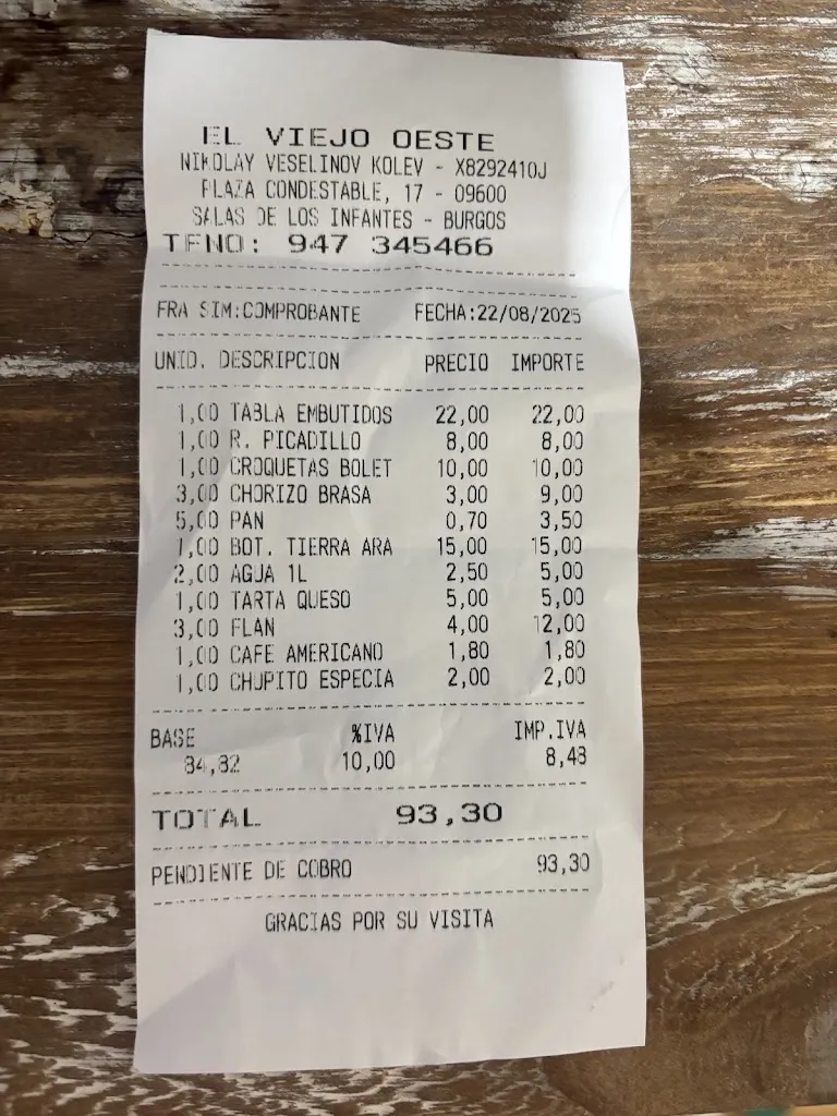 Natalia_Bar-Restaurante El Viejo Oeste_Salas de los Infantes_review