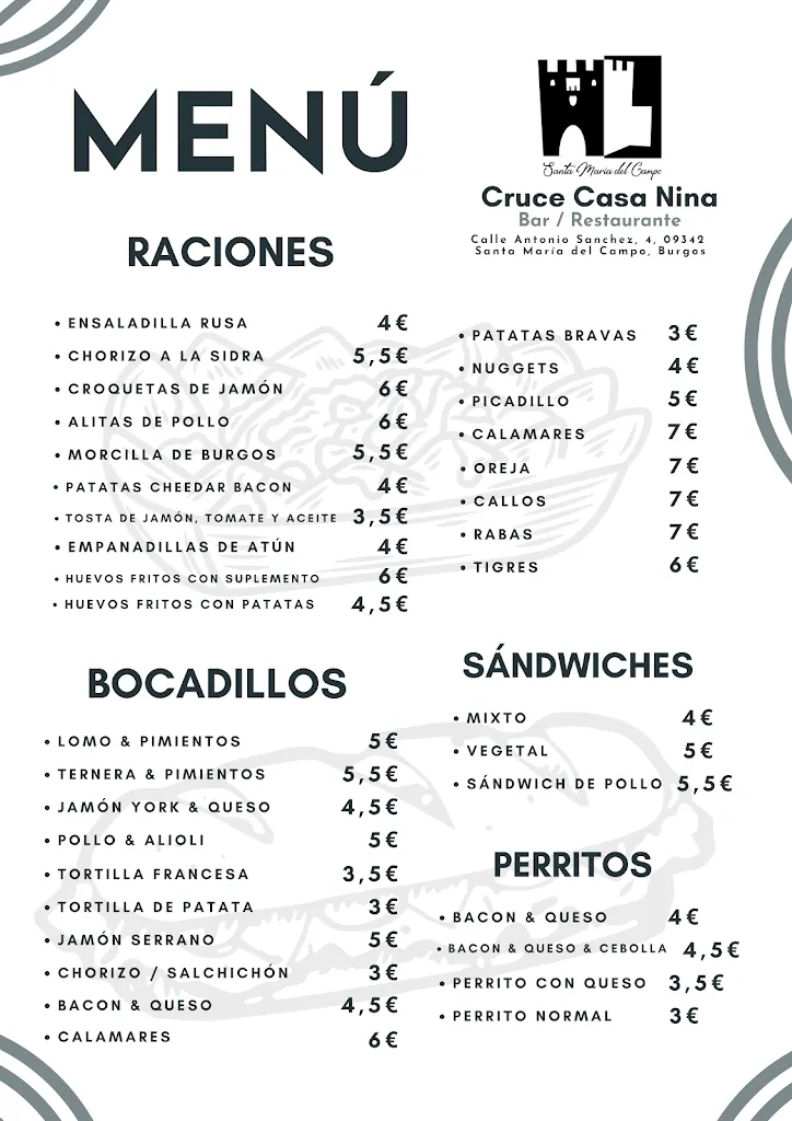 Menu_Bar/Cafetería Cruce Casa Nina_Santa María del Campo_immagine_1