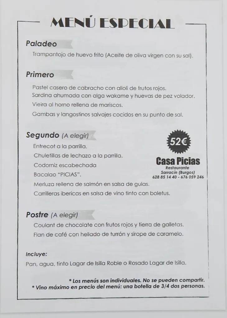 Menu_Restaurante Casa Picias en Sarracín_Sarracín_image_1