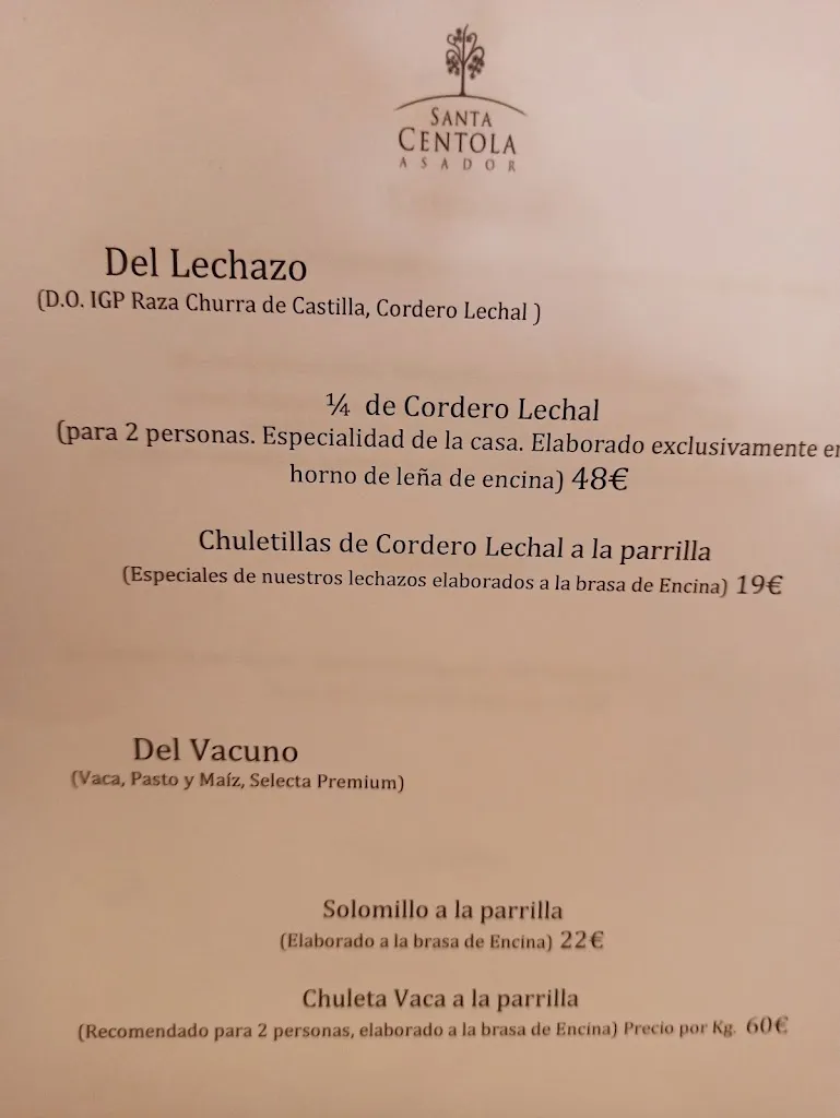 Menü_Asador Santa Centola _Sargentes de la Lora_Bild_4