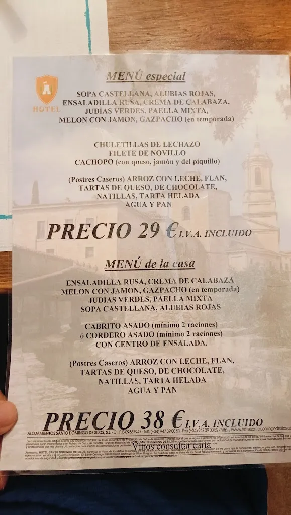 Menu_Restaurante Santo Domingo de Silos_Santo Domingo de Silos_image_1