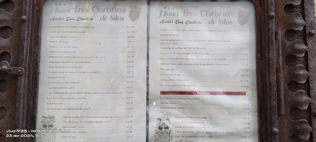 Menu_Restaurante Asador Emeterio_Santo Domingo de Silos_image_1