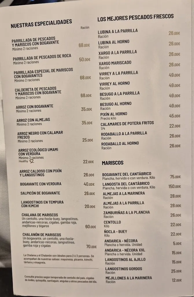 Menu_Marisquería La Chalana_Santo Domingo de Silos_image_3