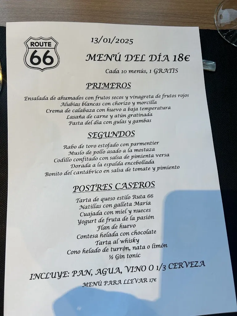 Menu_Ruta 66 Restaurante y Cafetería_Valle de las Navas_immagine_1