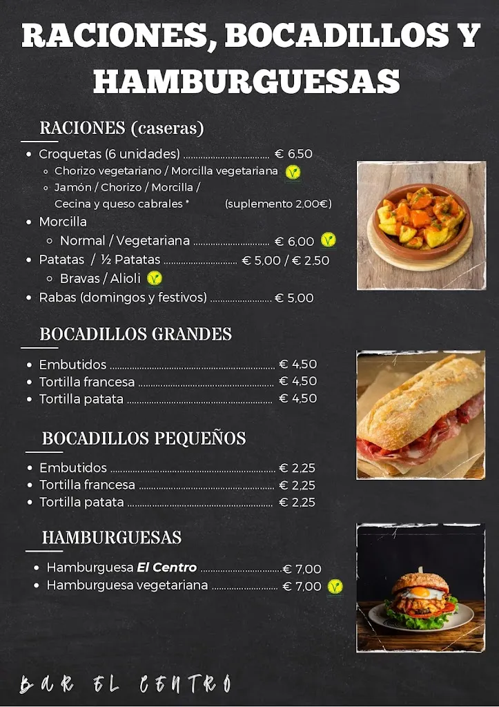 Menu_El Centro | Bar - Cafetería_Valle de Sedano_immagine_1