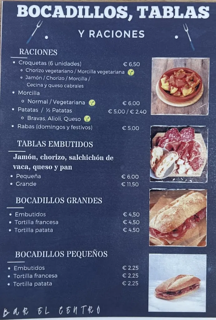 Menu_El Centro | Bar - Cafetería_Valle de Sedano_immagine_3