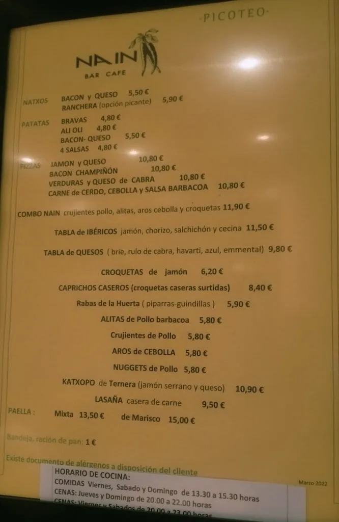 Menu_Nain Bar Café_Valle de Mena_image_1