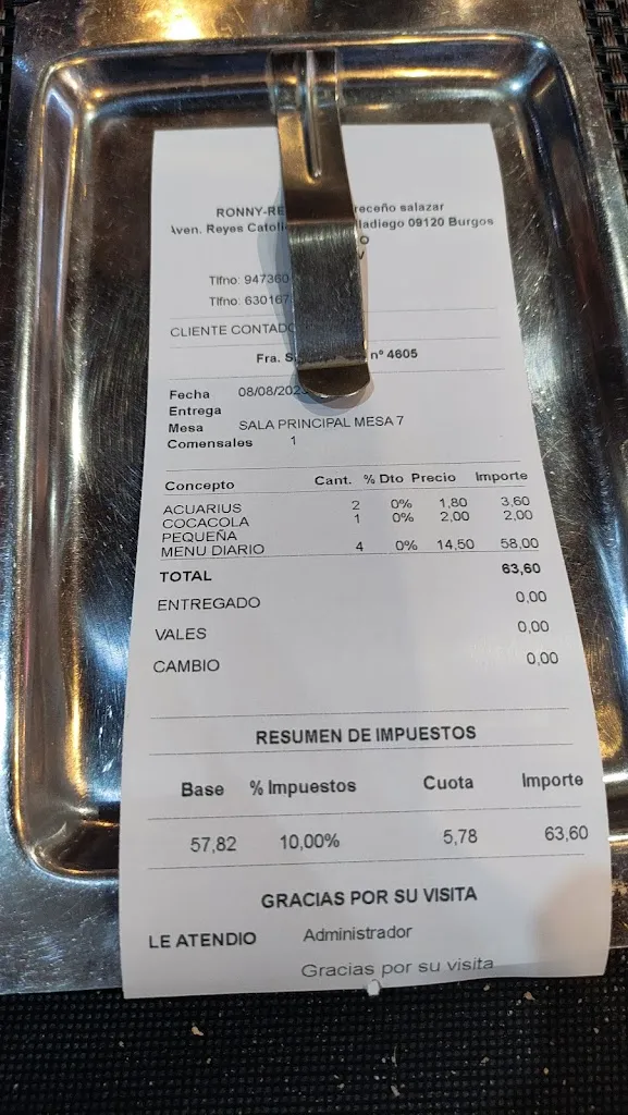 José Vergara González_Restaurante Ronny_Villadiego_review