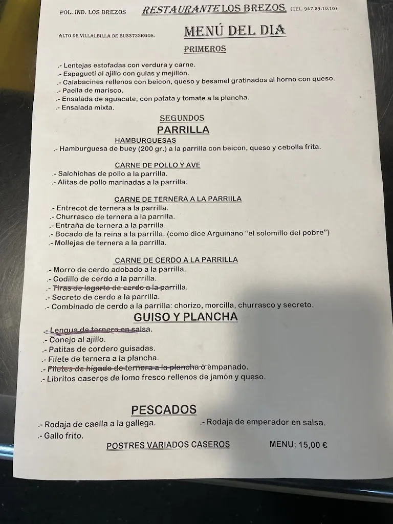 Menu_Los Brezos_Villalbilla de Burgos_image_1