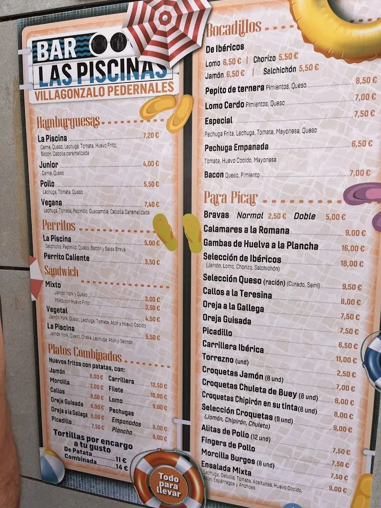 Menu_Bar Las Piscinas_Villagonzalo Pedernales_image_1