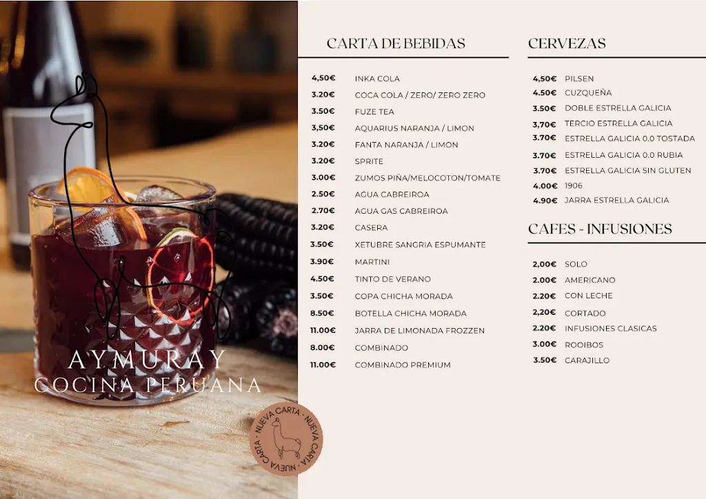 Menu_Aymuray Cocina Peruana Las Tablas_Viloria de Rioja_image_3