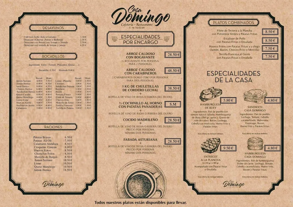 Menu_Restaurante Casa Domingo_Villaverde del Monte_image_1