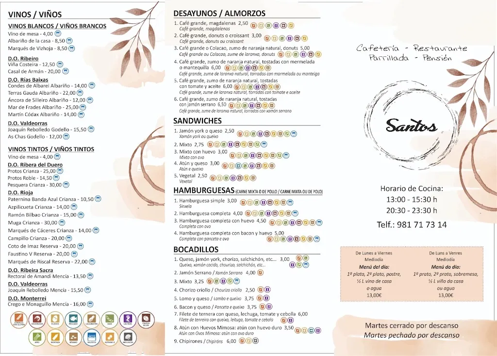 Menu_Restaurante Pensión Santos_Vimianzo_image_2