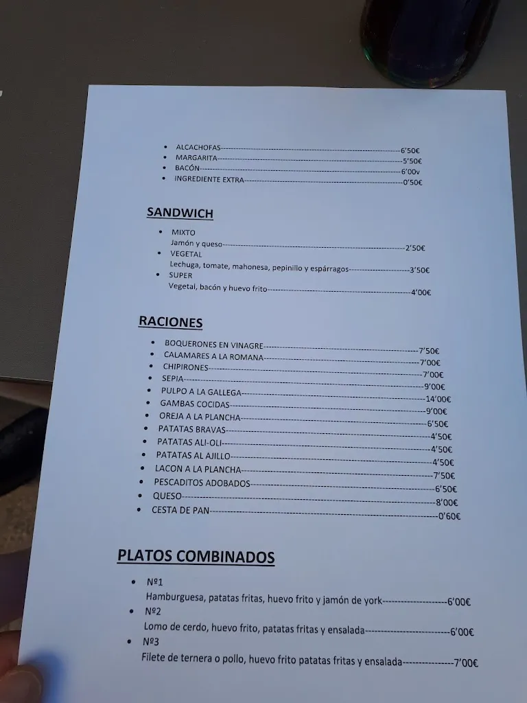 Menu_Bar restaurante La Venta Carmona_Villaverde del Monte_image_2