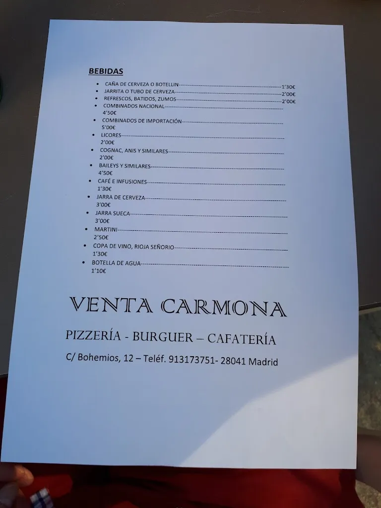 Menu_Bar restaurante La Venta Carmona_Villaverde del Monte_image_4