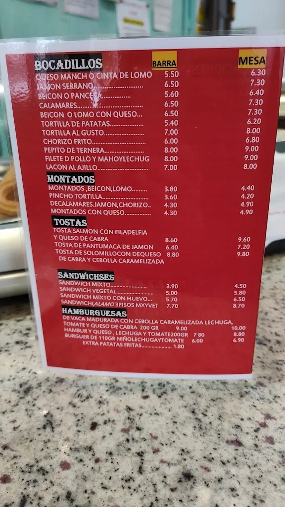 Menu_Restaurante - Cafetería El Álamo_Villaverde del Monte_image_1