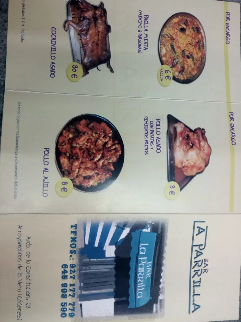 Menu_Bar La Parrilla_Arroyomolinos de la Vera_image_1