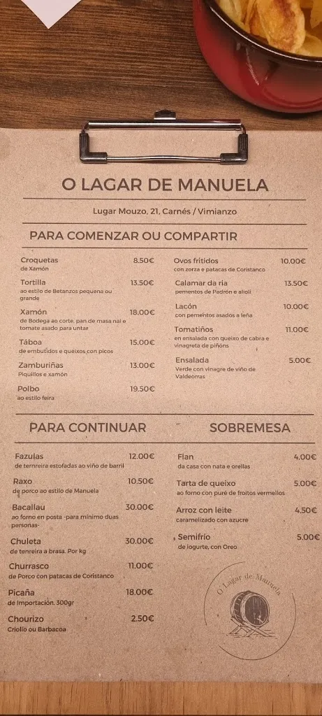 Menü_O Lagar de Manuela_Vimianzo_Bild_1