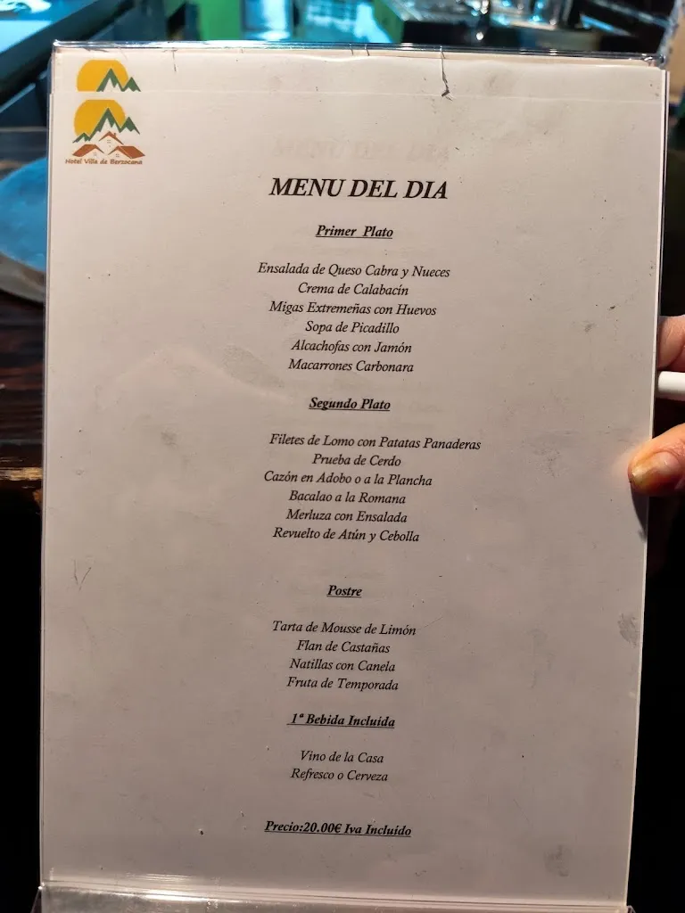 Menu_Restaurante Hotel V. de Berzocana_Berzocana_immagine_4