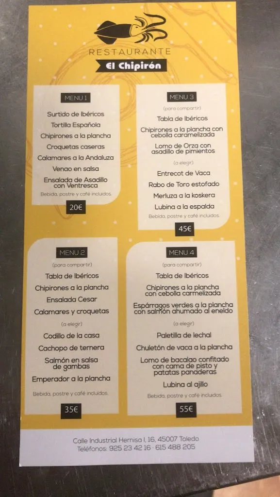 Menu_Restaurant The Chipirón_Benquerencia_image_1