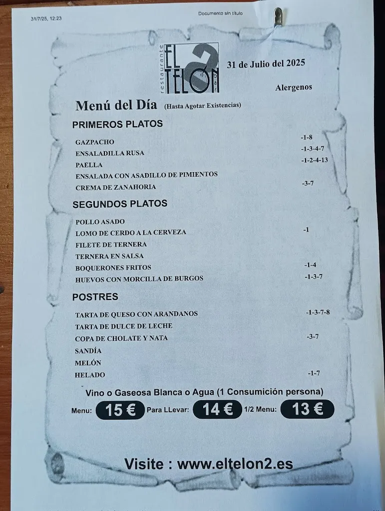Menu_Restaurante El Telon2 Toledo_Benquerencia_image_1