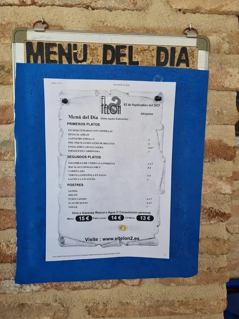 Menu_Restaurante El Telon2 Toledo_Benquerencia_image_2
