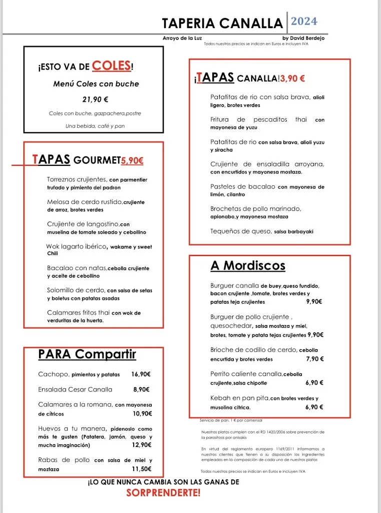 Menu_Taperia Canalla | Recomendado_Arroyo de la Luz_image_1