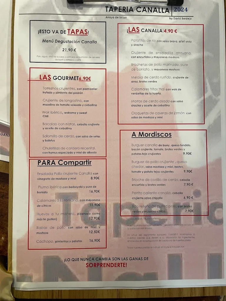 Menu_Taperia Canalla | Recomendado_Arroyo de la Luz_image_2