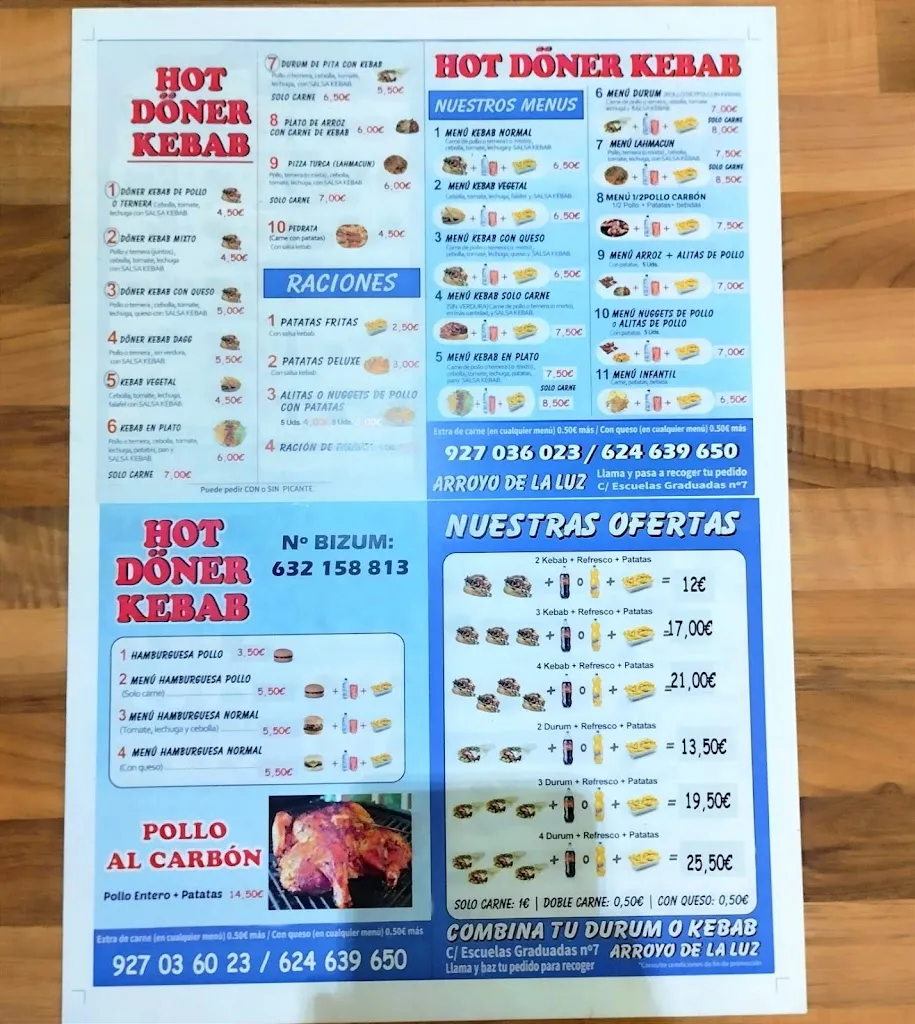 Menu_Hot Döner Kebab_Arroyo de la Luz_image_2