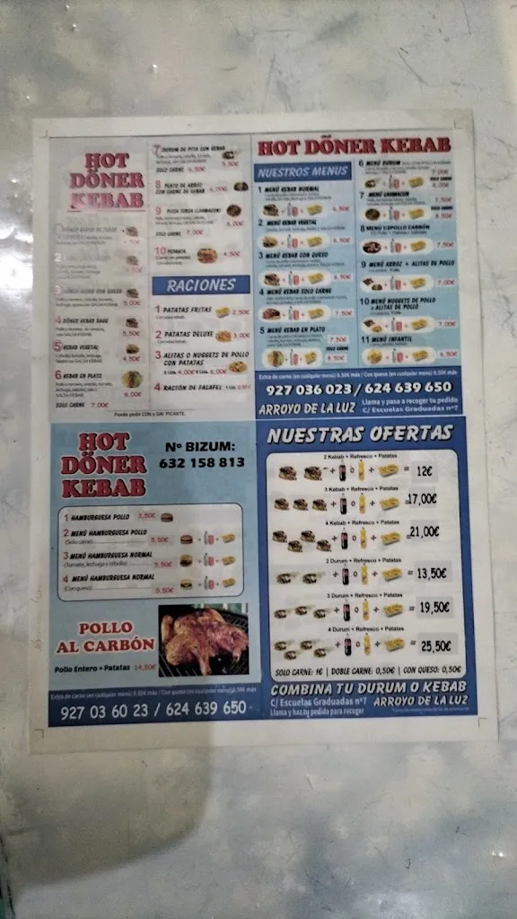 Menu_Hot Döner Kebab_Arroyo de la Luz_image_4