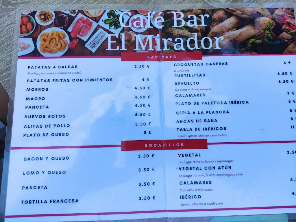 Menu_Café Bar El Mirador_Cabezabellosa_image_1