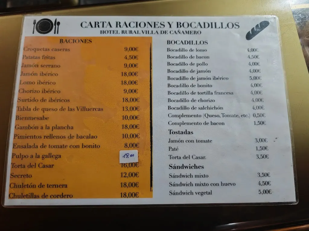 Menu_Hotel Rural Villa De Cañamero_Cañamero_image_2