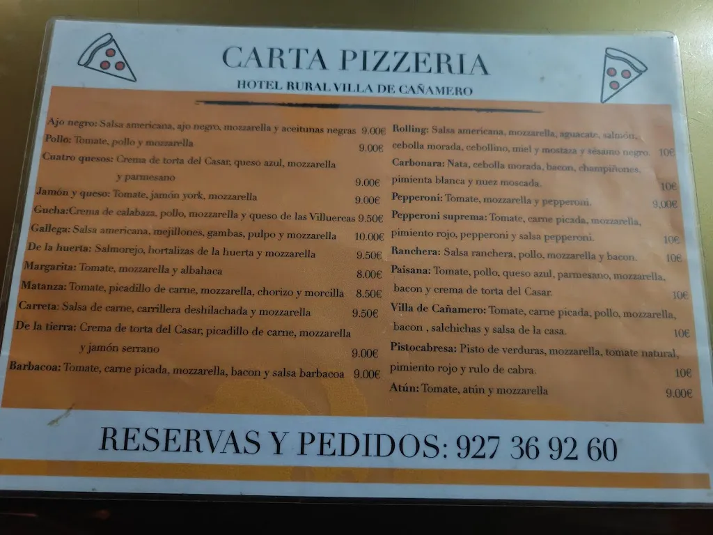 Menu_Hotel Rural Villa De Cañamero_Cañamero_image_3
