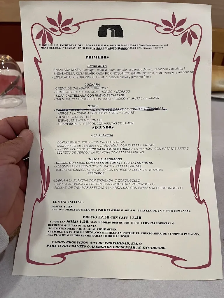 Menu_Hostal Restaurante Cafetería. Ciudad de Caparra_Carcaboso_image_2