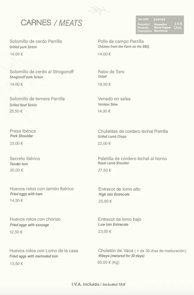 Menü_Venta Cozar_Casares de las Hurdes_Bild_2