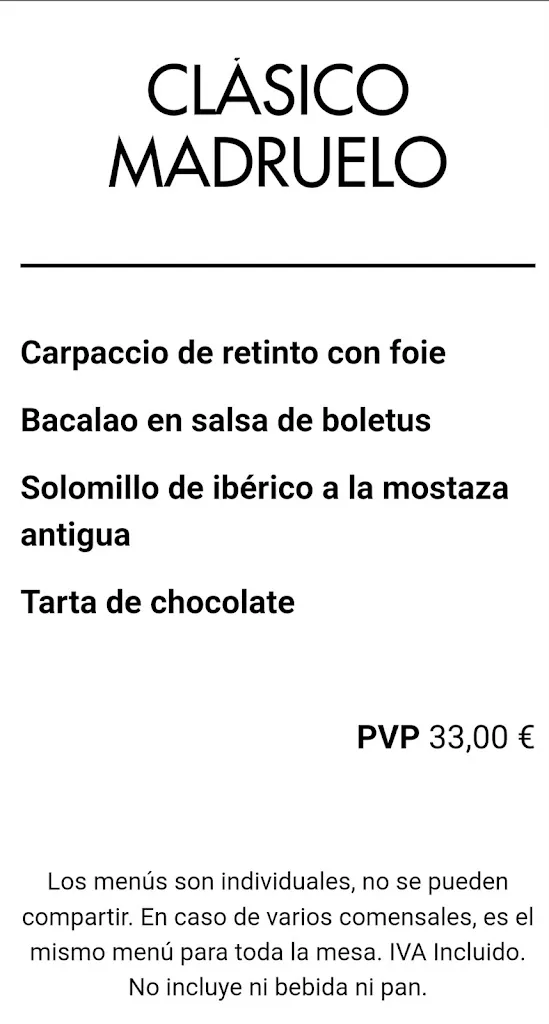 Menu_Restaurante Madruelo_Cáceres_immagine_1