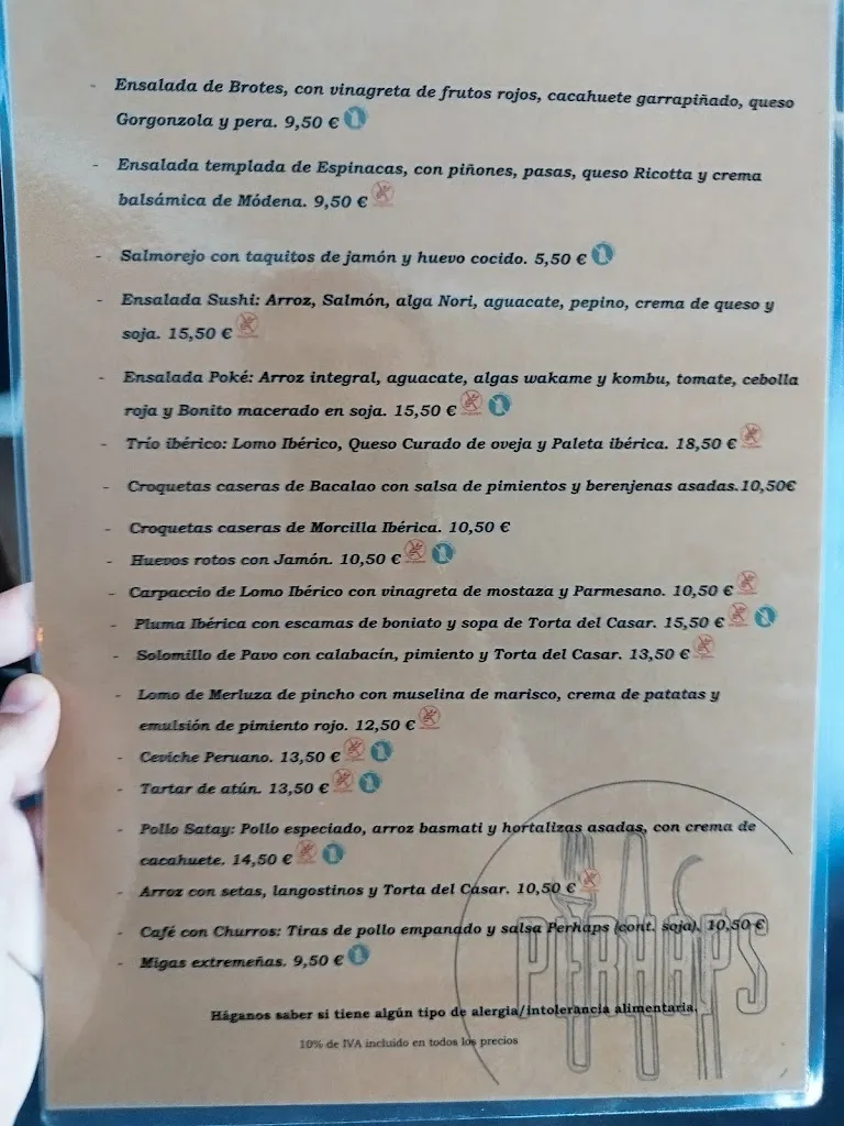 Menu_Perhaps Tapería_Cáceres_image_1