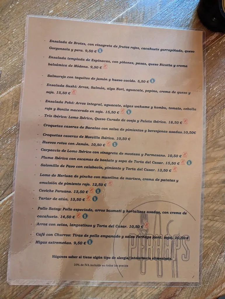 Menu_Perhaps Tapería_Cáceres_image_4