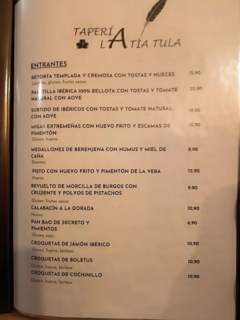 Menu_Tapería La Tía Tula_Cáceres_image_1