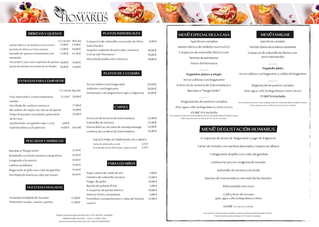 Menu_Restaurante Homarus_Cáceres_image_1
