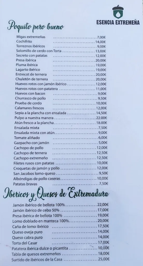 Menu_La Esencia Extremeña_Cáceres_immagine_3