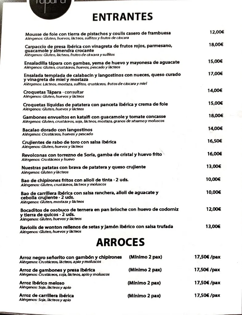 Menu_Tápara Restaurante_Cáceres_image_2