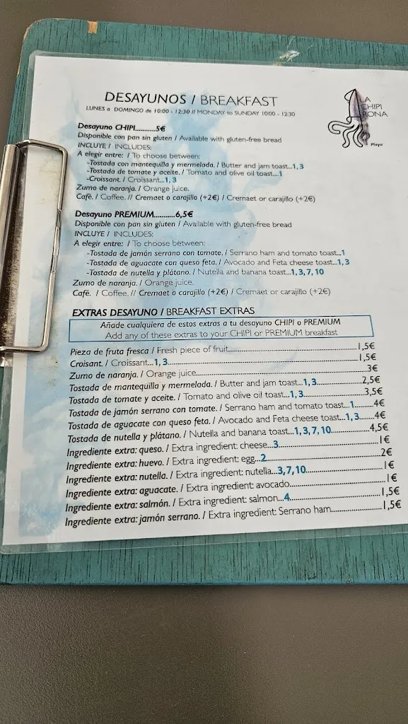 Menu_La Chipirona Playa_Alborea_image_1