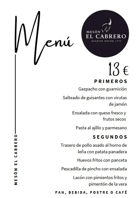 Menu_Meson el cabrero_Cabrero_image_1