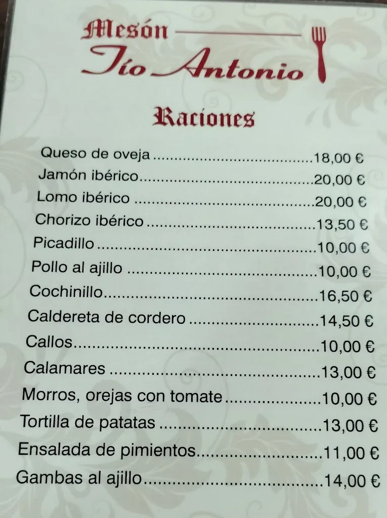 Menu_Mesón Tío Antonio_Casas del Castañar_immagine_1
