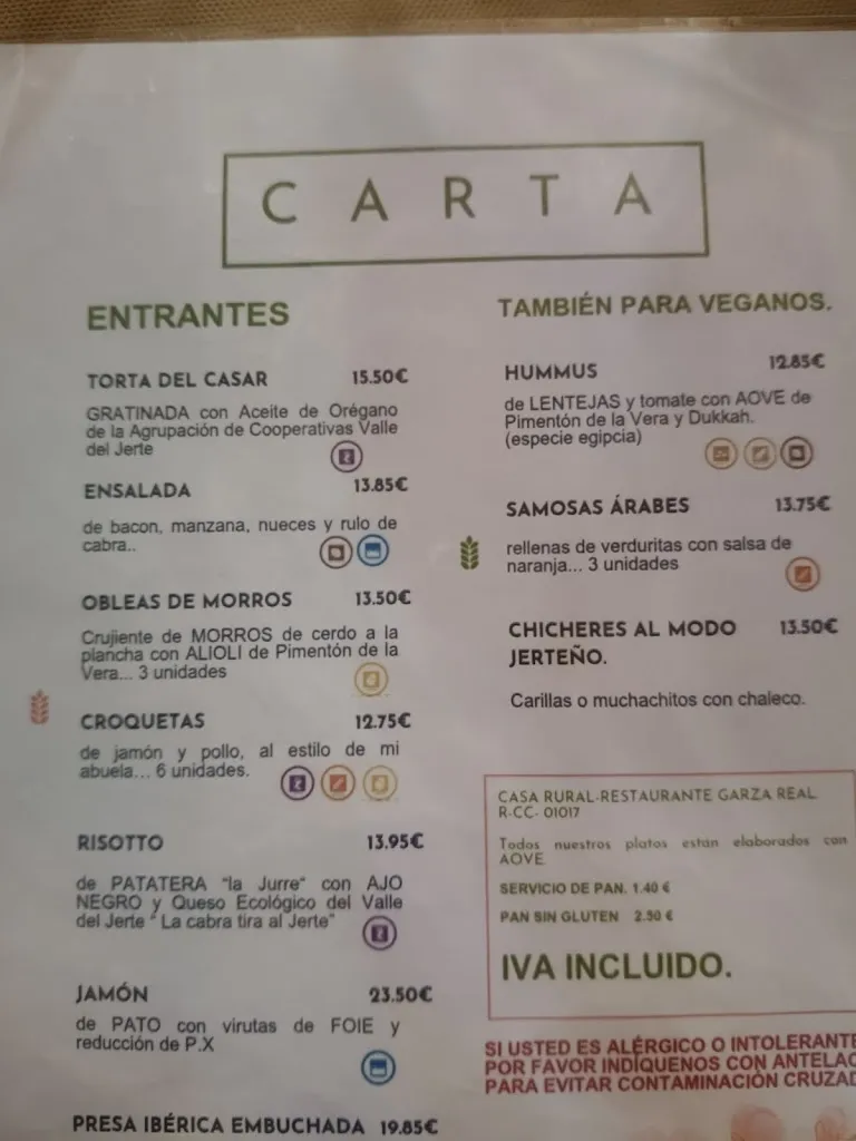 Menu_Casa Rural - Restaurante Garza Real_Casas del Castañar_image_1