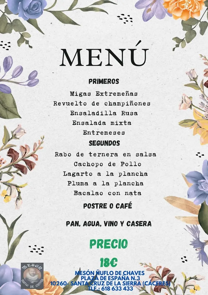 Menu_Meson Ñuflo De Chaves_Conquista de la Sierra_immagine_1