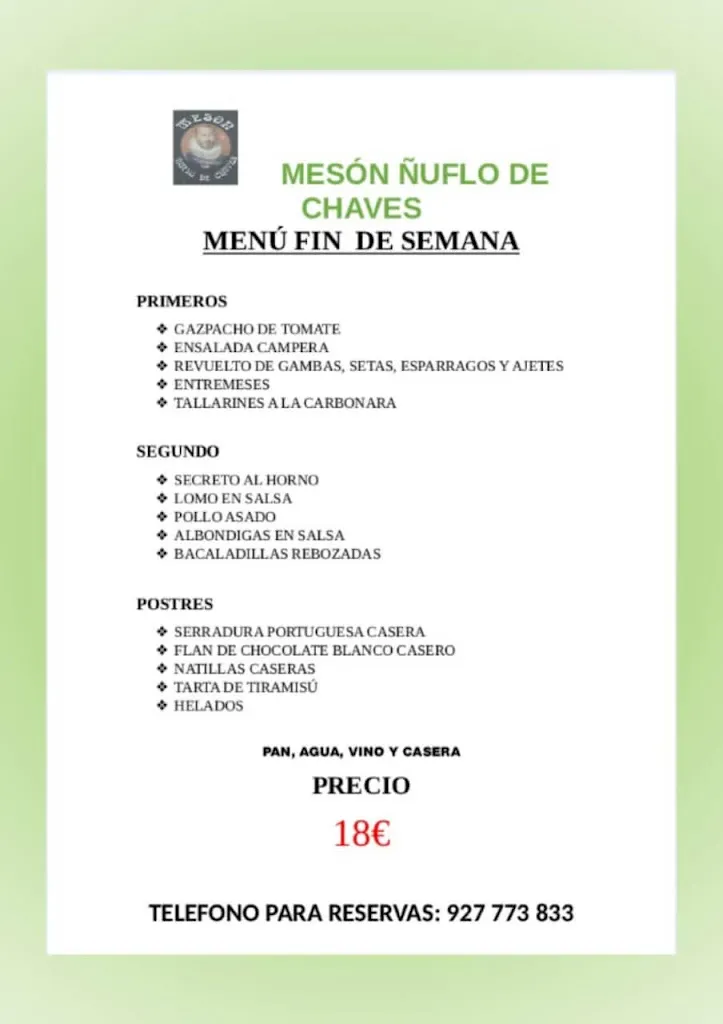 Menu_Meson Ñuflo De Chaves_Conquista de la Sierra_immagine_3