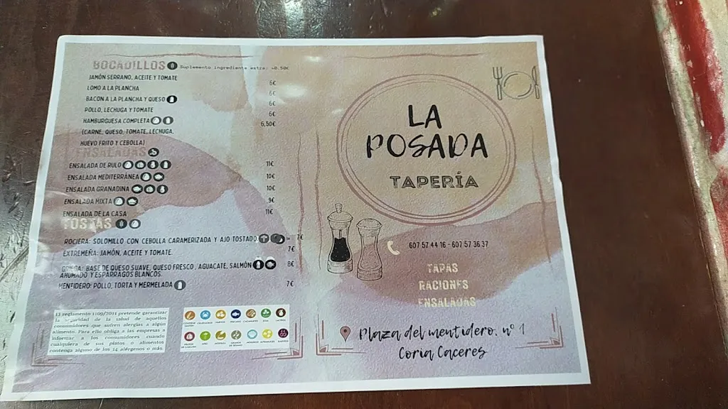 Menü_La Posada Tapería_Casillas de Coria_Bild_4