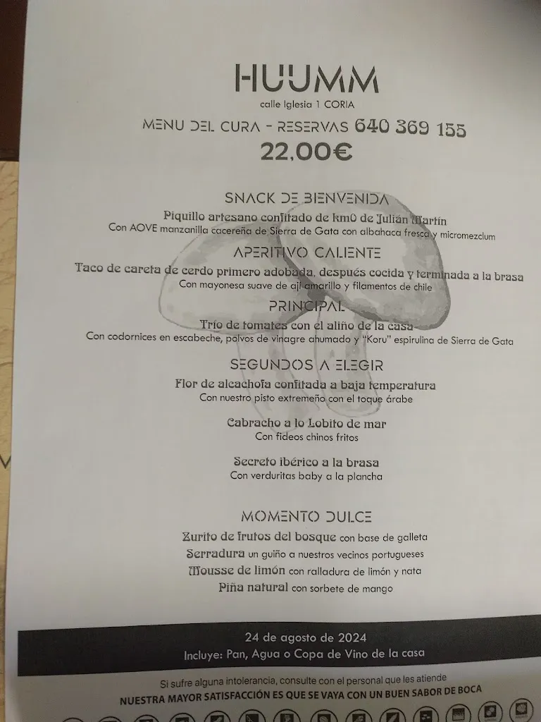 Menu_HUUMM Restaurante_Casillas de Coria_immagine_3